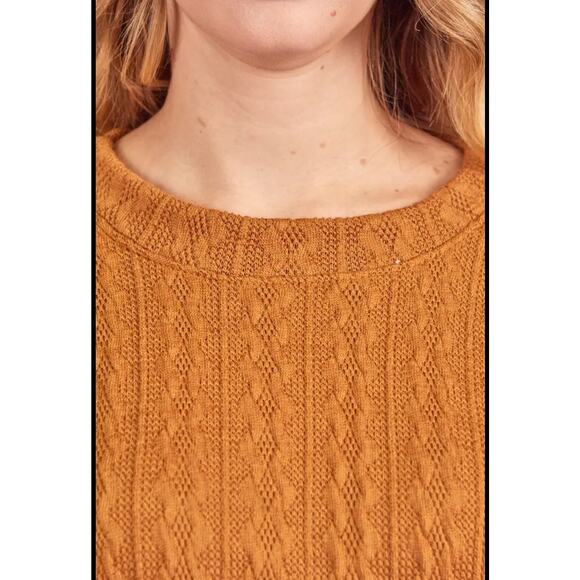 New P.S. Kate Textured Sweater Knit Top Long Sleeve Stretch Brown Size 3X - Picture 4 of 8